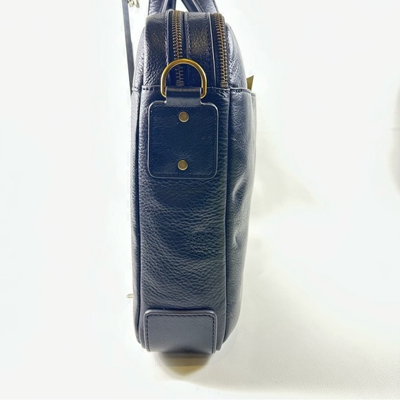 NWT Men’s Fossill HaskellBlack Leather Men's Briefcase/Laptop Bag - Picture 11 of 16